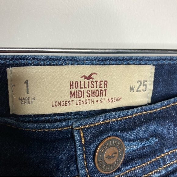 Hollister midi shorts distressed jean shorts size 25 - Picture 3 of 5